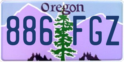 OR license plate 886FGZ