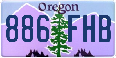 OR license plate 886FHB