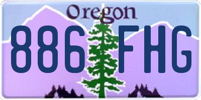 OR license plate 886FHG