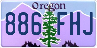 OR license plate 886FHJ