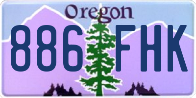 OR license plate 886FHK