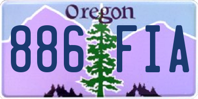 OR license plate 886FIA