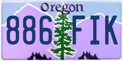 OR license plate 886FIK