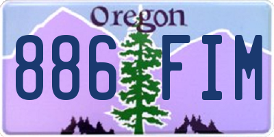 OR license plate 886FIM