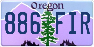 OR license plate 886FIR