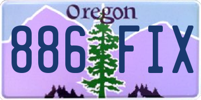 OR license plate 886FIX