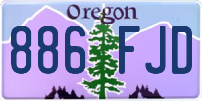 OR license plate 886FJD