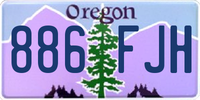 OR license plate 886FJH