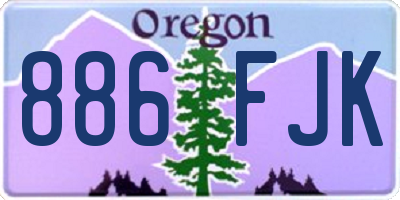 OR license plate 886FJK
