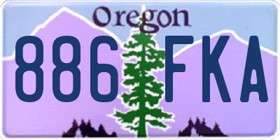 OR license plate 886FKA