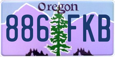 OR license plate 886FKB