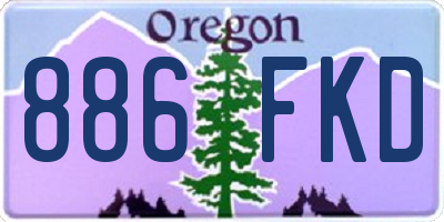 OR license plate 886FKD