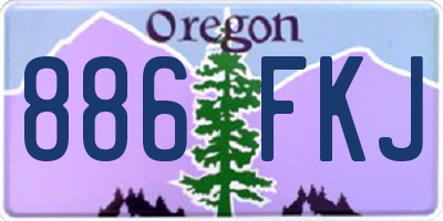 OR license plate 886FKJ