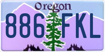 OR license plate 886FKL
