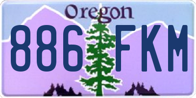 OR license plate 886FKM
