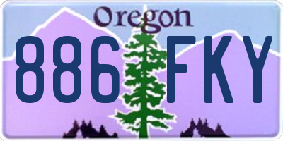 OR license plate 886FKY