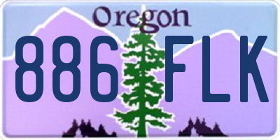 OR license plate 886FLK