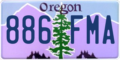 OR license plate 886FMA
