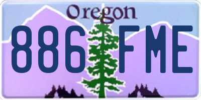 OR license plate 886FME