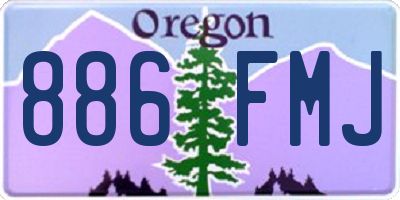 OR license plate 886FMJ
