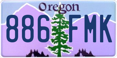 OR license plate 886FMK
