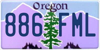 OR license plate 886FML