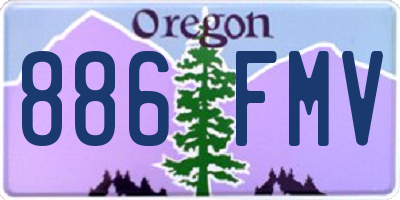 OR license plate 886FMV