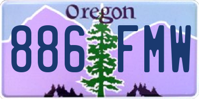 OR license plate 886FMW