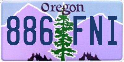 OR license plate 886FNI