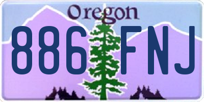 OR license plate 886FNJ