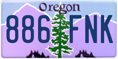 OR license plate 886FNK