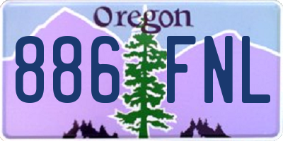 OR license plate 886FNL