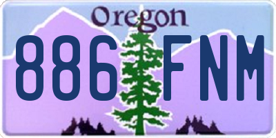 OR license plate 886FNM