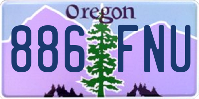 OR license plate 886FNU