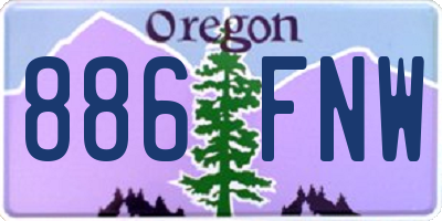 OR license plate 886FNW