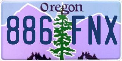 OR license plate 886FNX