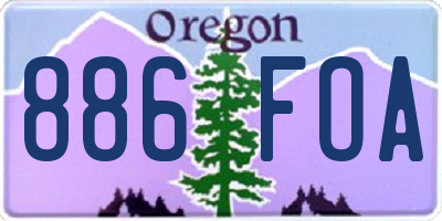 OR license plate 886FOA