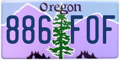 OR license plate 886FOF