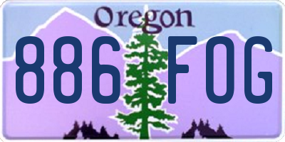 OR license plate 886FOG