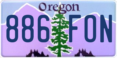 OR license plate 886FON