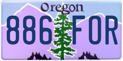 OR license plate 886FOR
