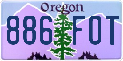 OR license plate 886FOT
