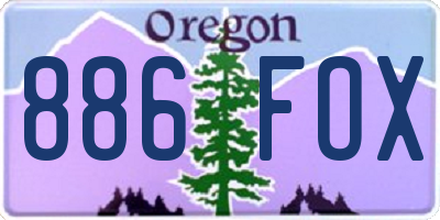 OR license plate 886FOX