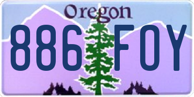 OR license plate 886FOY
