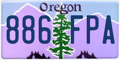OR license plate 886FPA