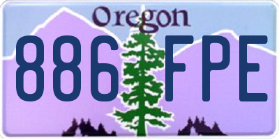 OR license plate 886FPE