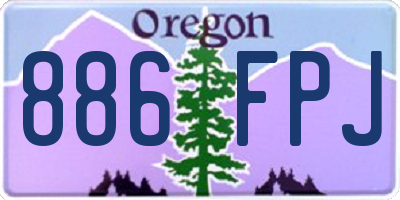 OR license plate 886FPJ