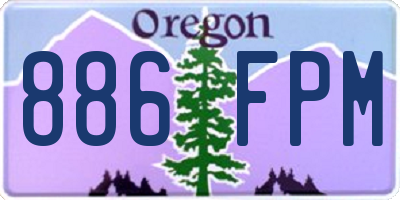 OR license plate 886FPM