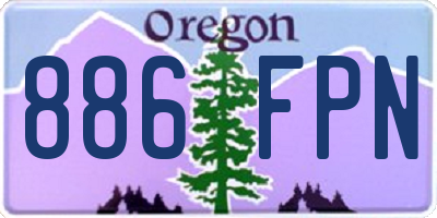 OR license plate 886FPN