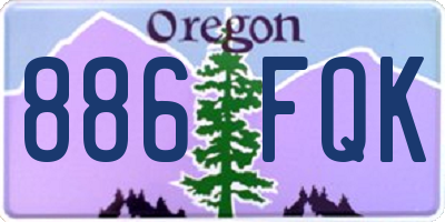 OR license plate 886FQK